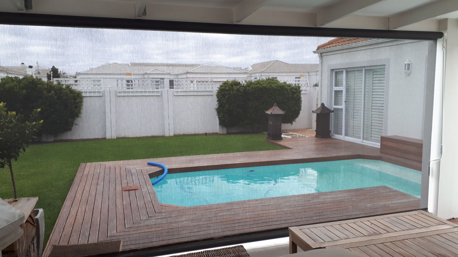 Wooden deck and pool, ready for summer